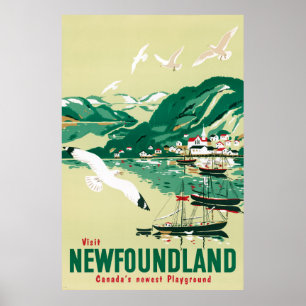 Newfoundland Vintage resor Poster återställd