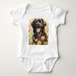 Newfoundland Watercolor Baby Bodysuit T Shirt
