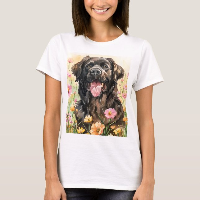 Newfoundland Watercolor Kvinnors T-Shirt (Framsida)