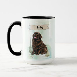 Newfoundland Watercolor Personalized Dog Mugg