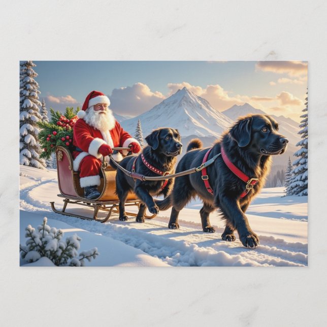 Newfoundlander Christmas Card Julkort (Framsida)