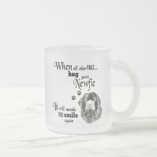 Newfoundlander modern konst söt hund aveln slogan frostad glasmugg