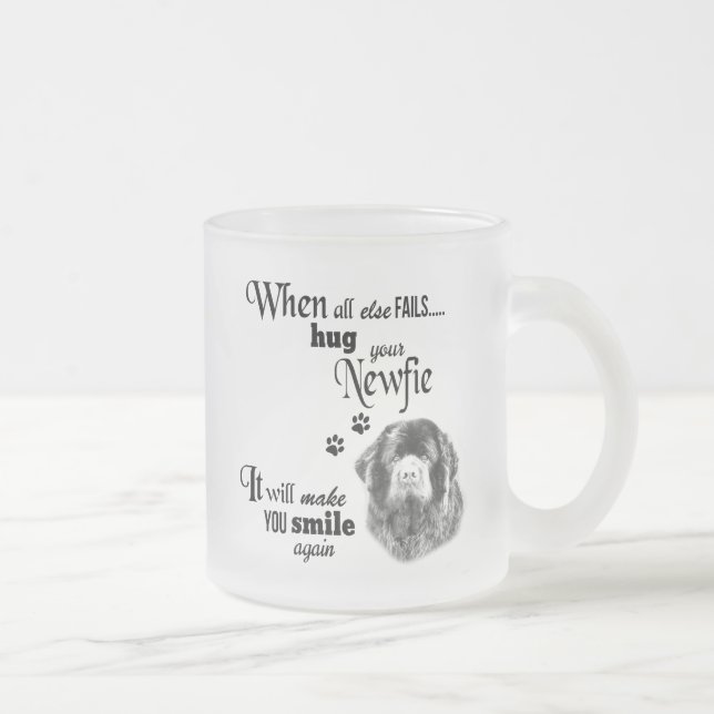 Newfoundlander modern konst söt hund aveln slogan frostad glasmugg (Höger)