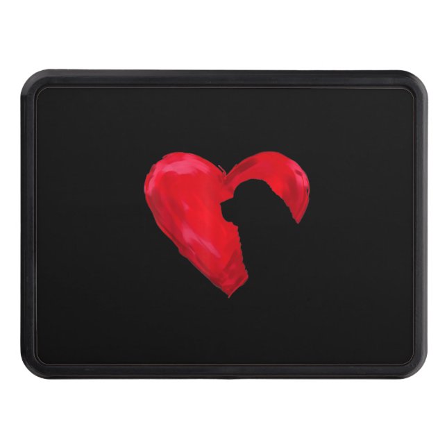 Newfoundlands hjärta |Silhouette valentines day-gå Dragkroksskydd (Framsidan)