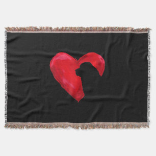 Newfoundlands hjärta Silhouette valentines day-gå Filt