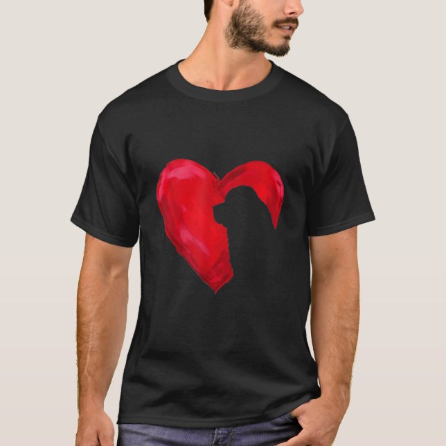 Newfoundlands hjärta |Silhouette valentines day-gå T Shirt (Framsida)