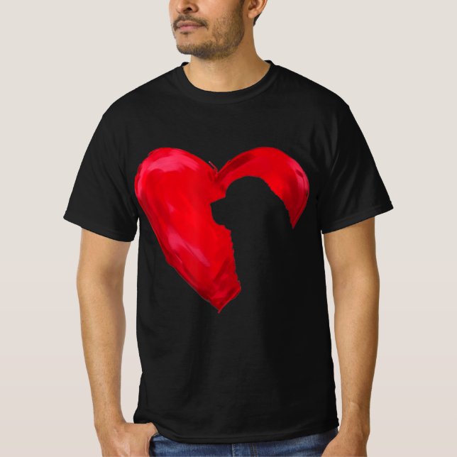 Newfoundlands hjärta | valentines day hund-gåva t shirt (Framsida)