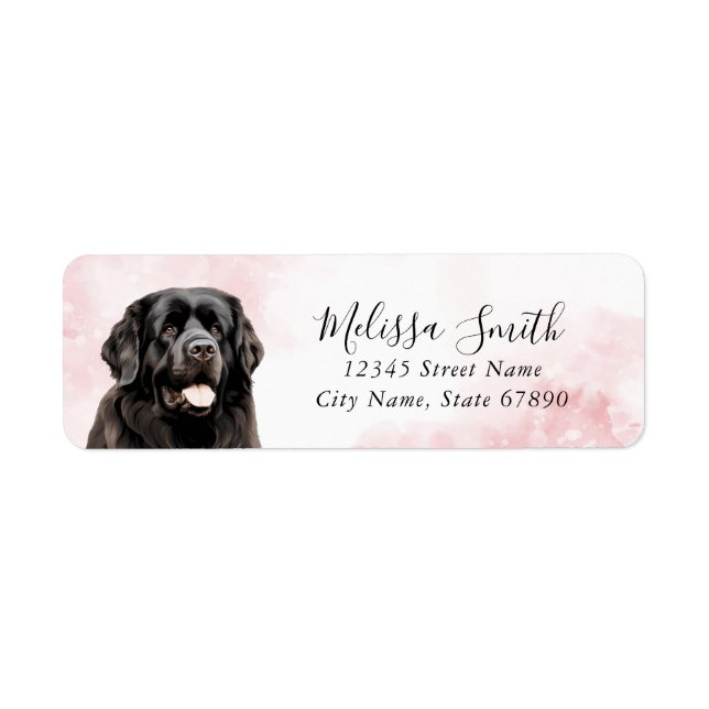 Newfoundlands Hund Returetiketter Returadress Etikett (Framsidan)