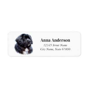Newfoundlands Hund Returetiketter Returadress Etikett