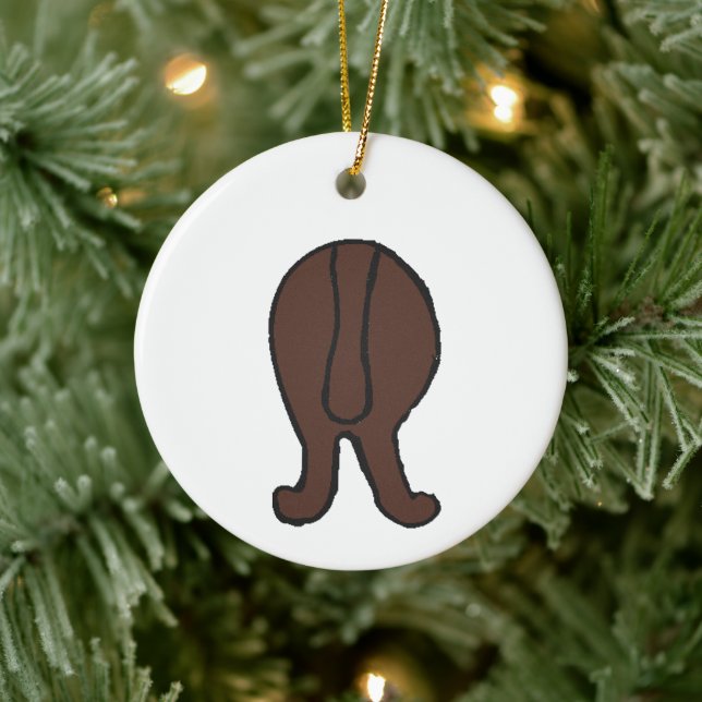 newfoundlandshund brun hiney julgransprydnad keramik (Träd)