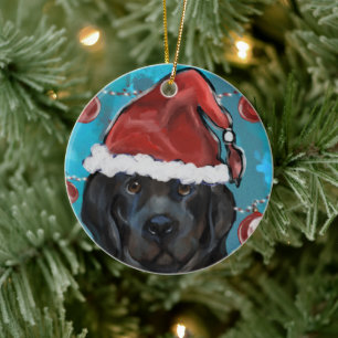 Newfoundlandshund Julgransprydnad Keramik