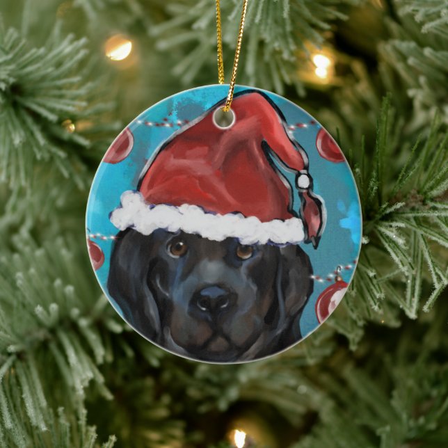 Newfoundlandshund Julgransprydnad Keramik (Träd)