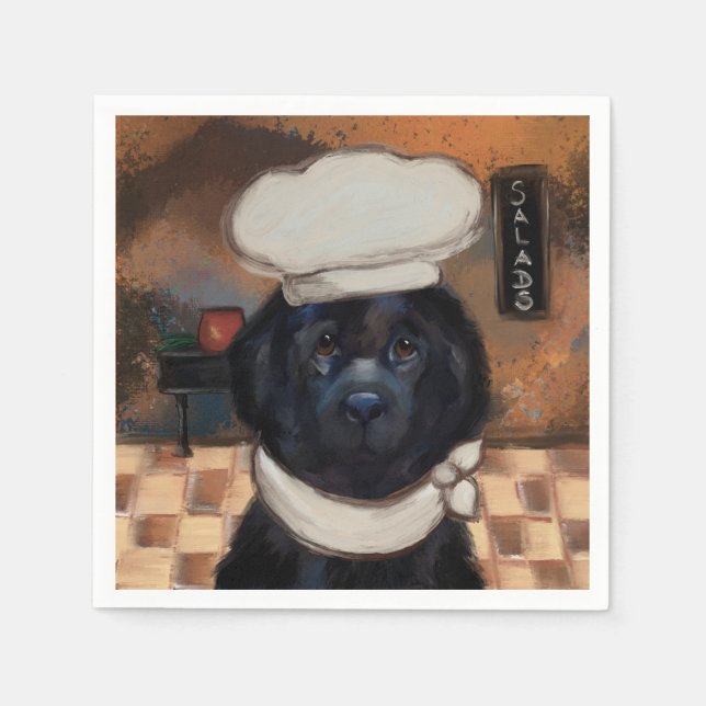 Newfoundlandshund Pappersservett (Framsidan)
