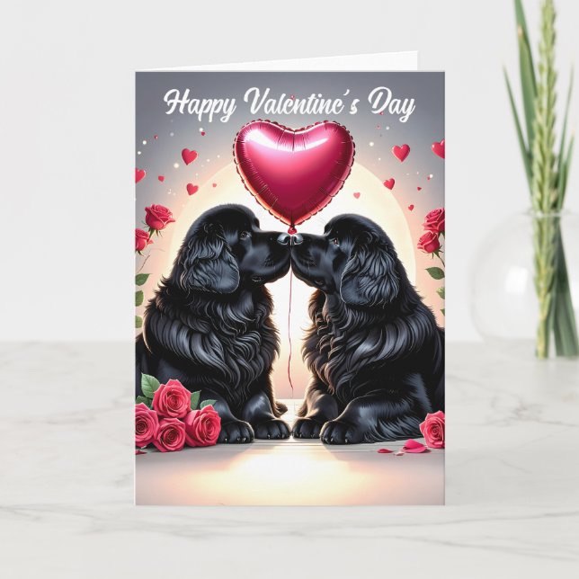 Newfoundlandshund Valentin- Kort (Framsida)