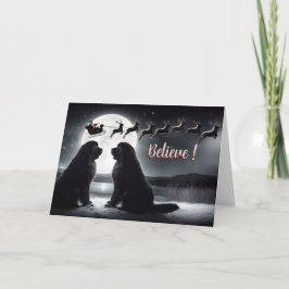 Newfs och Santa Silhouette-jul Helgkort