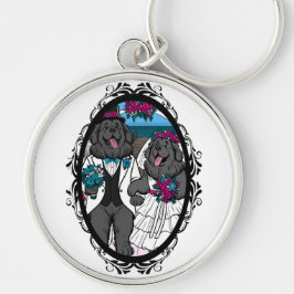 Newfy Kärlek Rund Silverfärgad Nyckelring