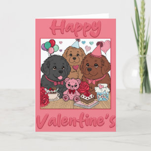 Newfy Valentines Day Party (blank inuti) Helgkort