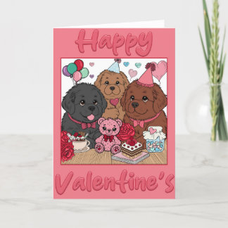 Newfy Valentines Day Party (blank inuti) Helgkort