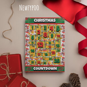 Newfypoo Hund Räkna Ner Jul Adventskalender Julkort