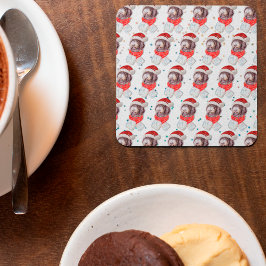 Newfypoo Hundrasg Julstjärnor Underlägg Papper Kvadrat