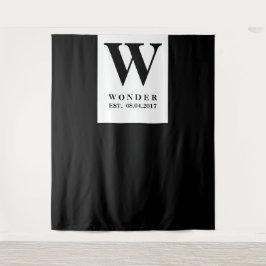 Newly Wed Monogram black Wedding backdrop