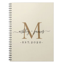Newlyed Monogram Namn Year Guld Ivory