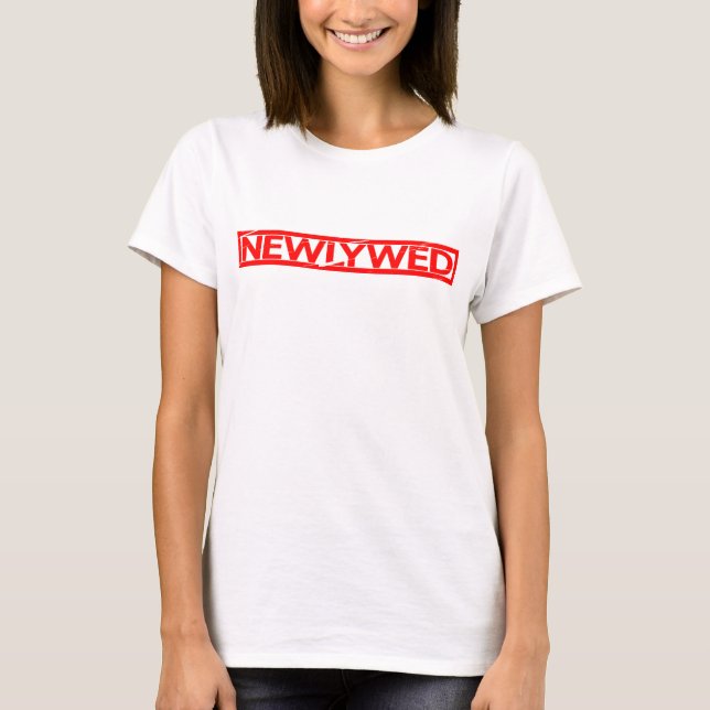 Newlyged Frimärke T Shirt (Framsida)