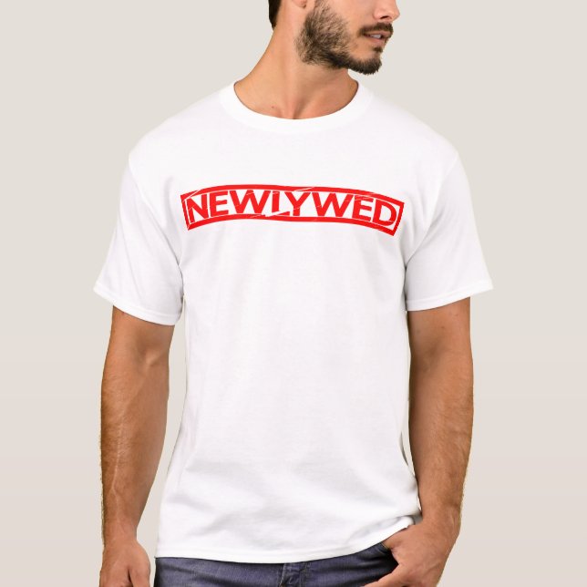 Newlyged Frimärke T Shirt (Framsida)