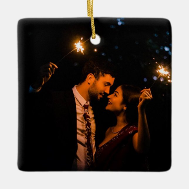 Newlyged Gift, jul, Mr. Mrs. Julgransprydnad Keramik (Framsida)