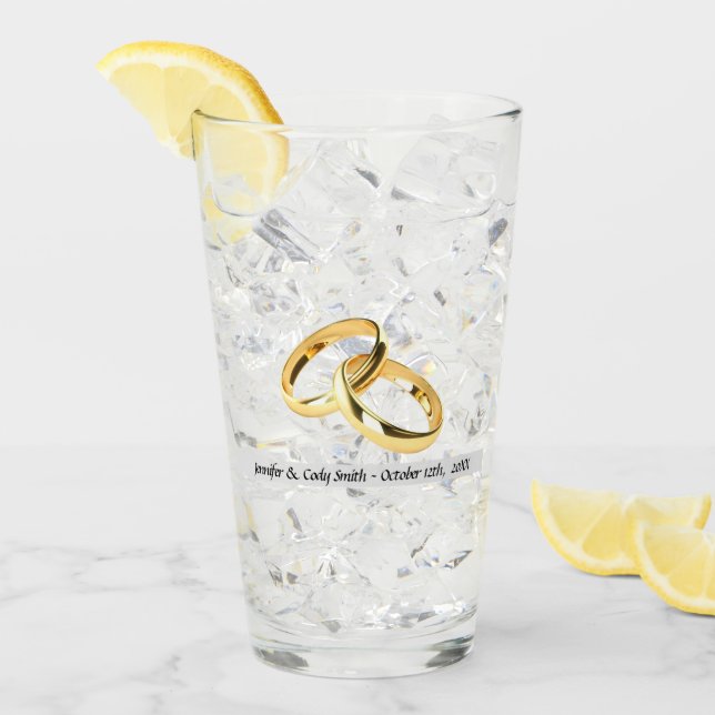 Newlyged Gift Namn & Data Tall Glaskopp (Framsida Ice)