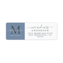 Newlyged Monogram Adress Label