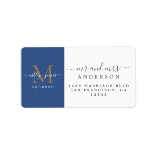 Newlyged Monogram, Returadress Adressetikett