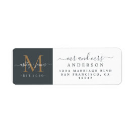 Newlyged Monogram, Returadress Etikett