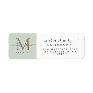 Newlyged Monogram, Returadress Etikett