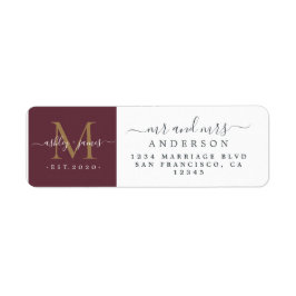 Newlyged Monogram, Returadress Etikett