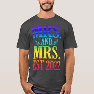 Newlyged Ny gifta Lesbisk Bröllop Fru T Shirt