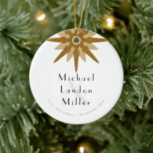 + Newlyows 1:a Julkonsten Deco Snowflake Julgransprydnad Keramik