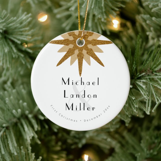 + Newlyows 1:a Julkonsten Deco Snowflake Julgransprydnad Keramik (Träd)