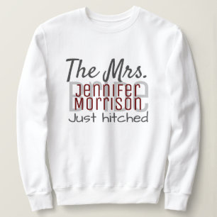 Newlyving Modern Maroon Bröllop Clothing T Shirt