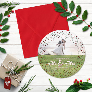 Newlyweds 1:a jul Mr & Mrs Holly Photo Julkort