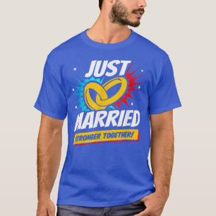 Newlyweds Bröllop Honeymoon Bride Groom Just Morsa T Shirt