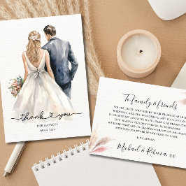 Newlyweds Bröllop Tack, Elegant med kort par