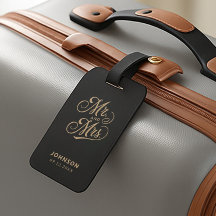 Newlyweds Guld Script Black Bröllop