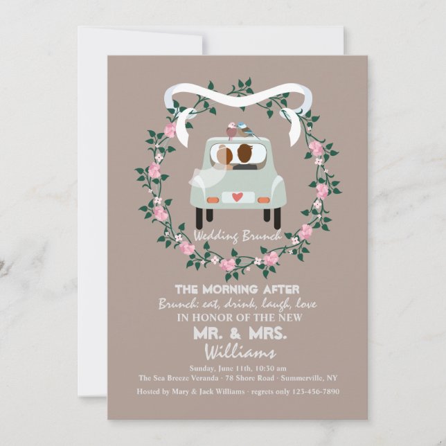 Newlyweds-inbjudan efter Bröllop Brunch Inbjudningar (Framsida)