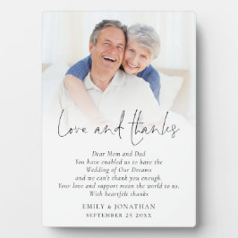 Newlyweds Kärlek Tack Parents Photo Bröllop