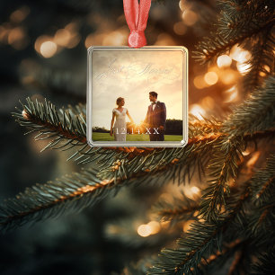 Newlyweds Ny gifta Ornament med Bröllop Date