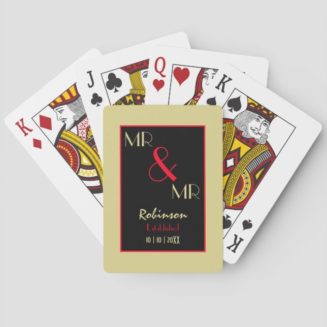 Newlyweds och Personlig Bröllop Gift Casinokort (Baksidan)