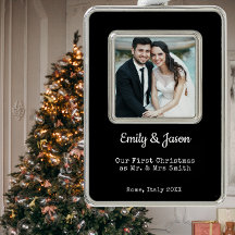 Newlyweds Photo jul Ornament