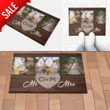 Newlyweds Photo Welcome New Home, Rustic