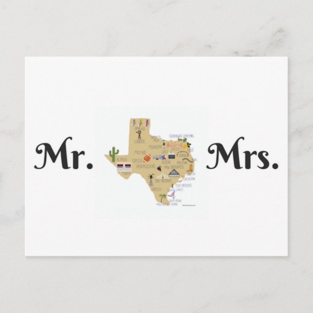 Newlyweds Postcards från Texas Meddelande Vykort (Framsida)
